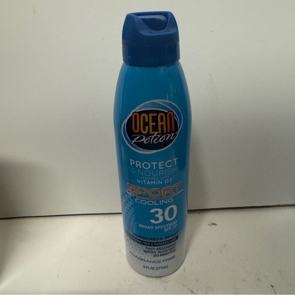 Ocean Potion Protect Nourish Sport Cooling 30 SPF Sunscreen Spray 6 OZ HTF